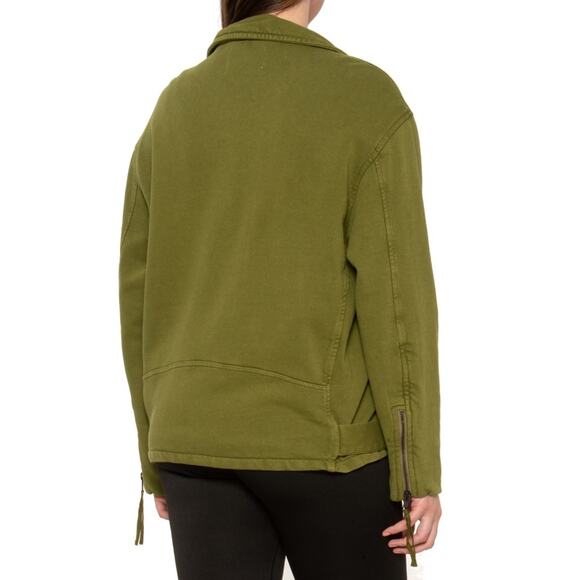 Free People Women's Olive Green Rebel Rebel Knit Moto Jacket Size Large NEW - Picture 3 of 3
